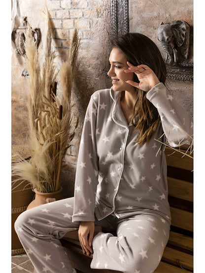 Shirt Collar Women's Pajama Set