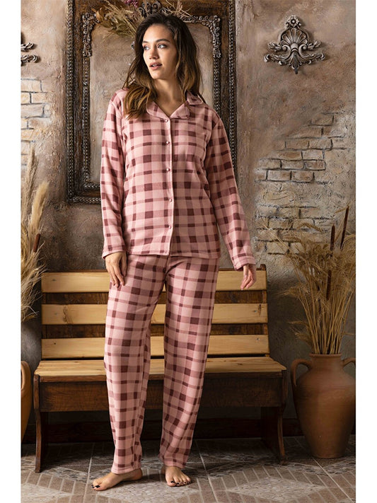 Shirt Collar Women's Pajama Set