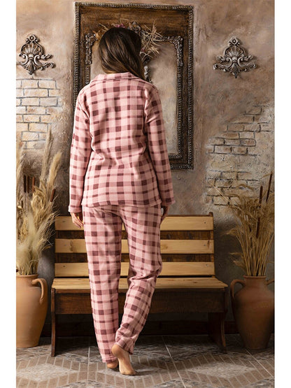 Shirt Collar Women's Pajama Set