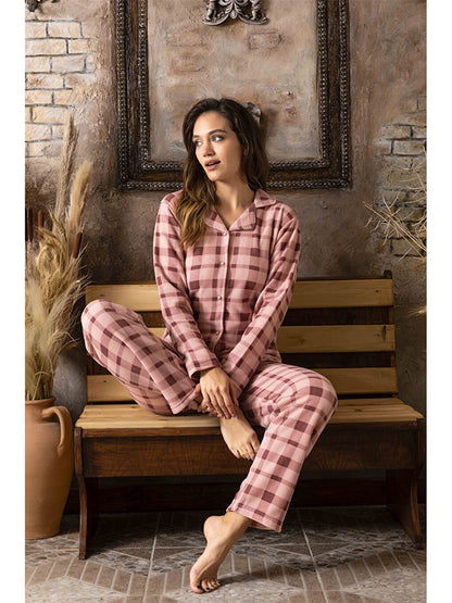 Shirt Collar Women's Pajama Set