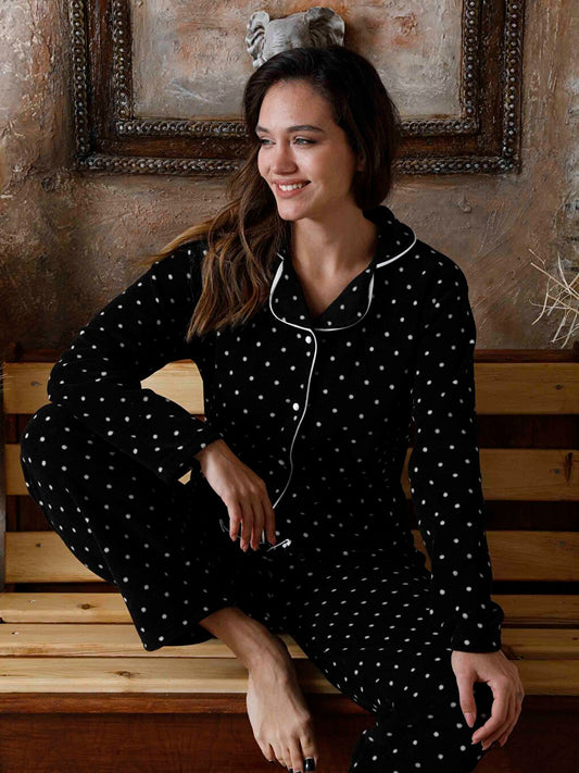 Shirt Collar Women's Pajama Set