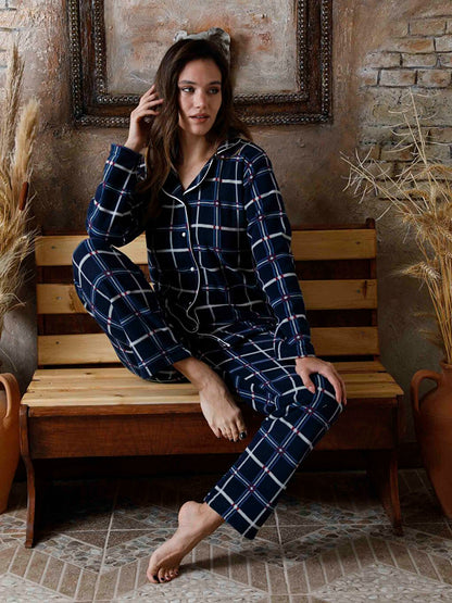 Shirt Collar Women's Pajama Set