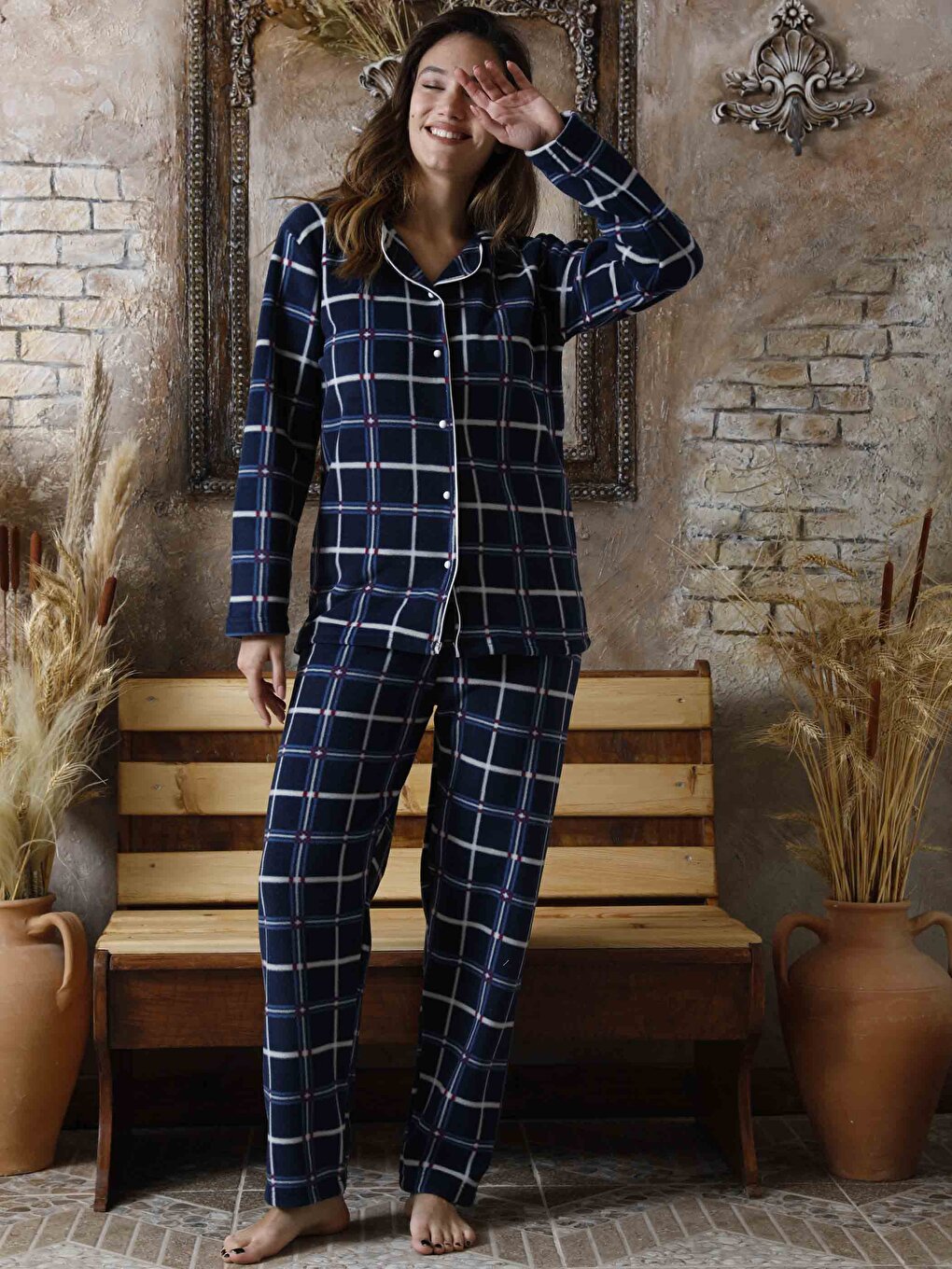 Shirt Collar Women's Pajama Set