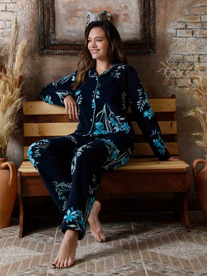 Shirt Collar Women's Pajama Set