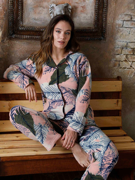 Shirt Collar Women's Pajama Set