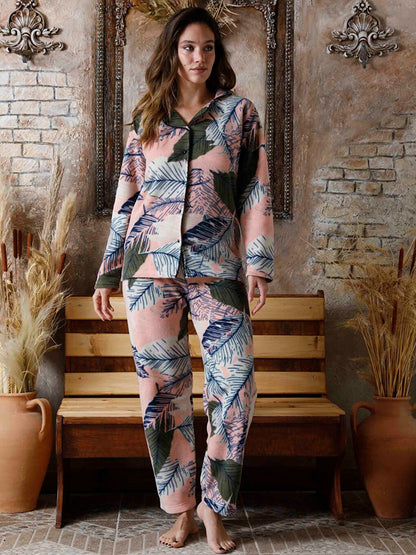 Shirt Collar Women's Pajama Set