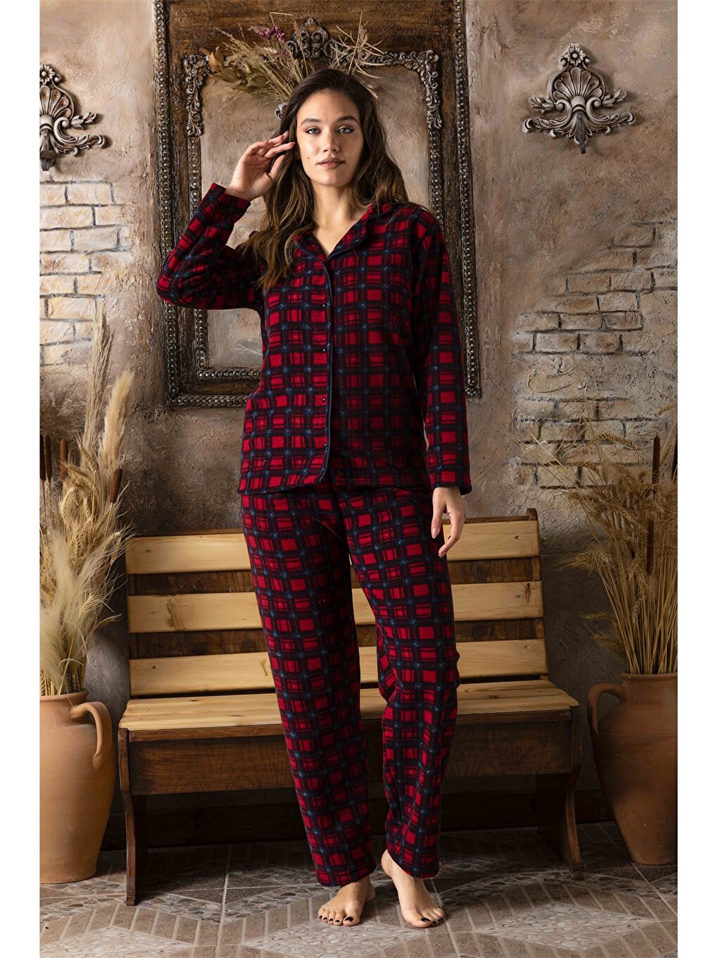 Shirt Collar Women's Pajama Set