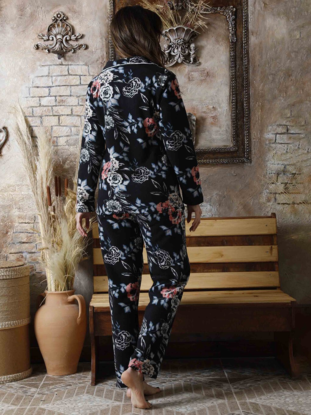 Shirt Collar Women's Pajama Set