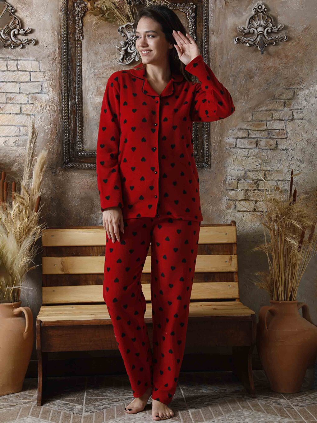 Shirt Collar Women's Pajama Set