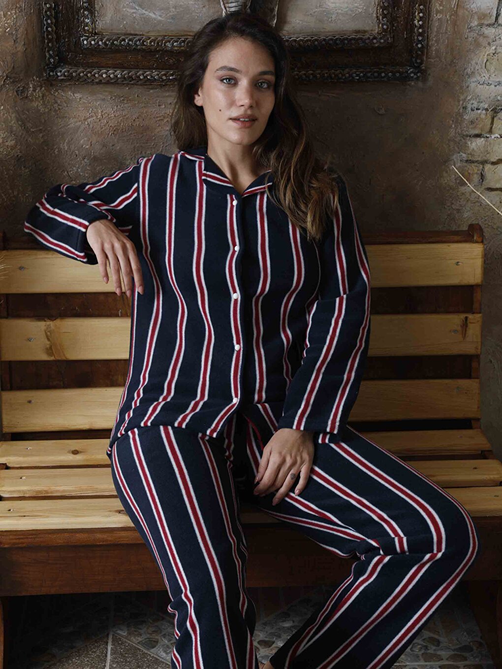 Shirt Collar Women's Pajama Set