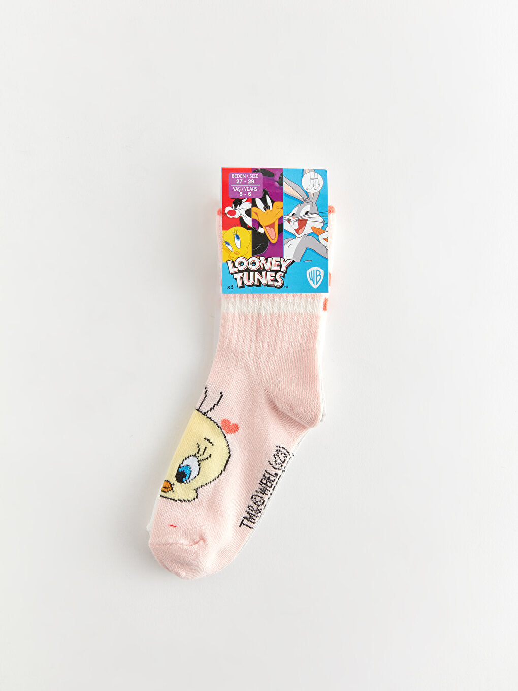 Tweety Patterned Girl's Sock Socks 3-pack