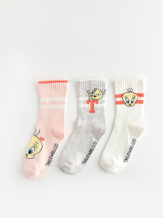 Tweety Patterned Girl's Sock Socks 3-pack