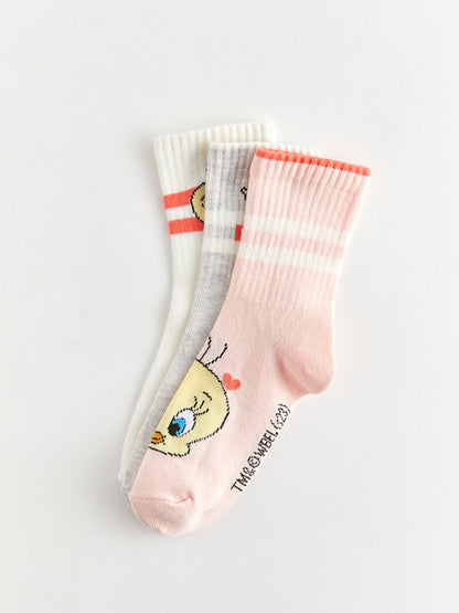 Tweety Patterned Girl's Sock Socks 3-pack