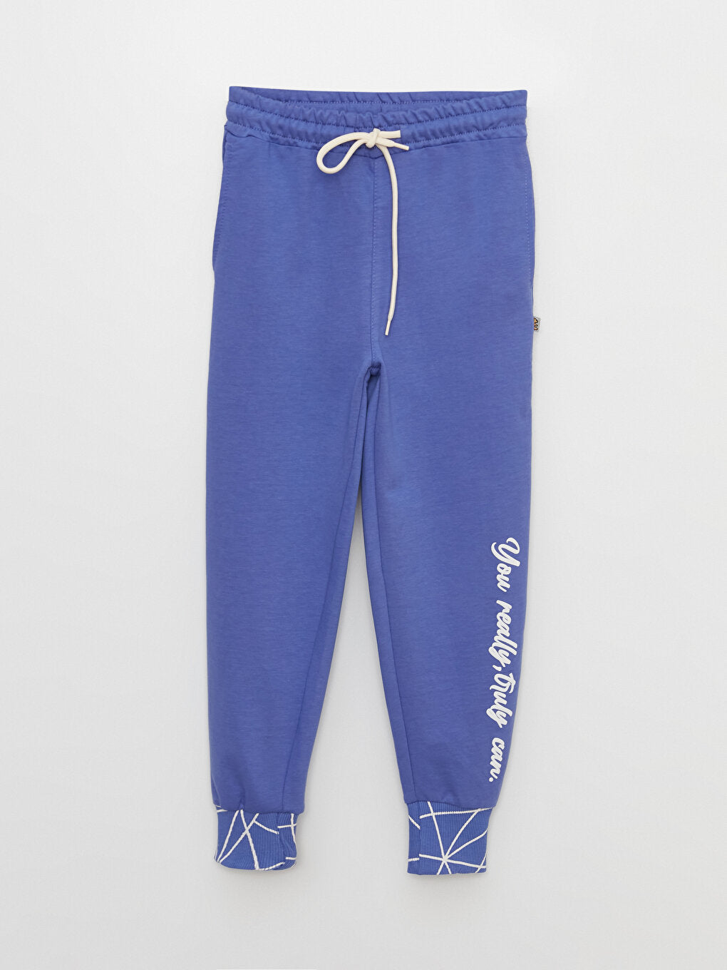 Printed Girl's Sweatpants with Elastic Waistband