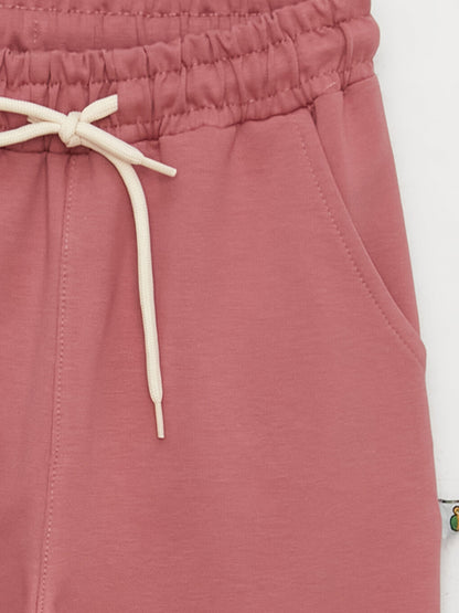 Printed Girl's Sweatpants with Elastic Waistband