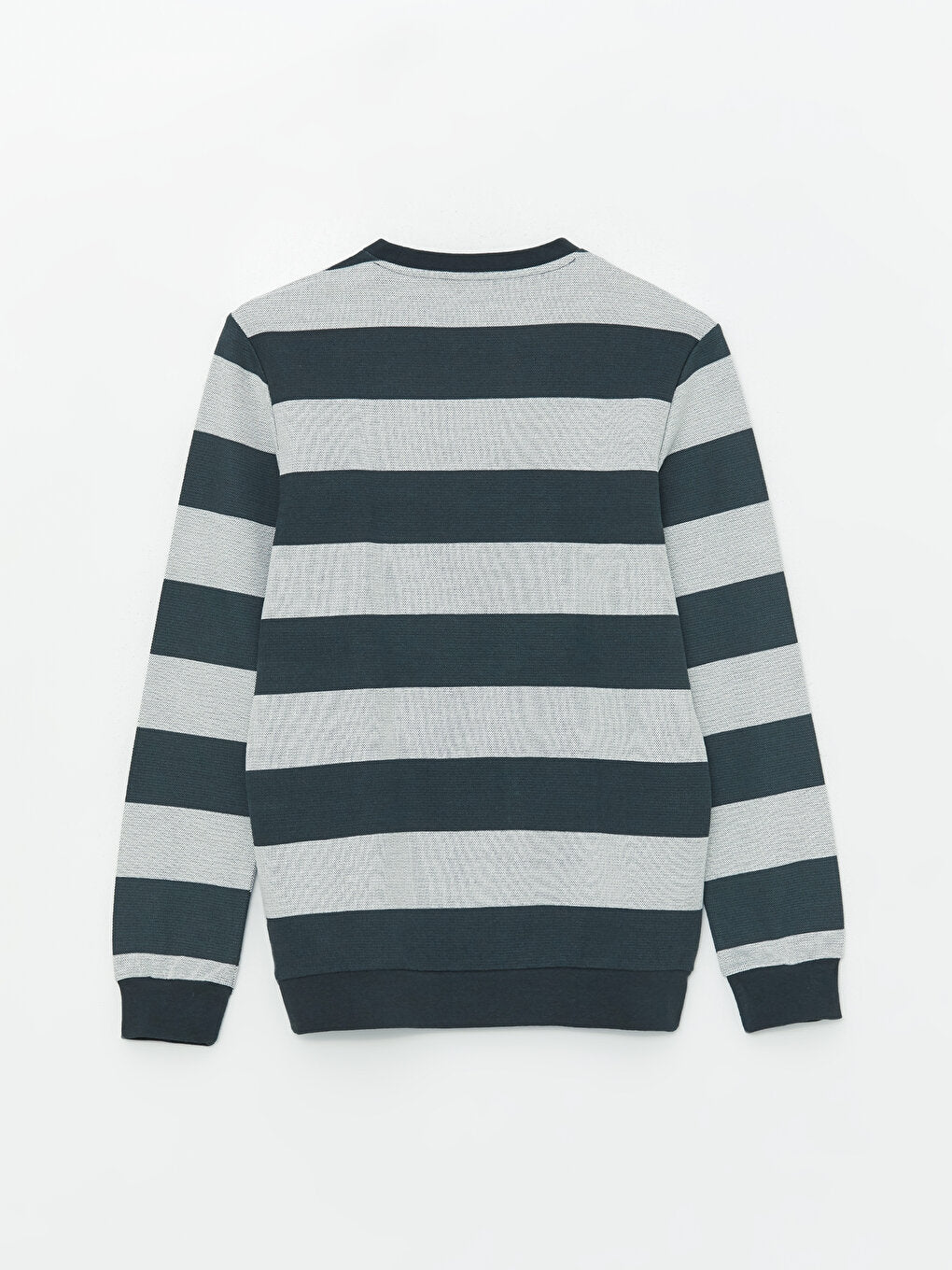 Crew Neck Long Sleeve Striped Men's Sweatshirt