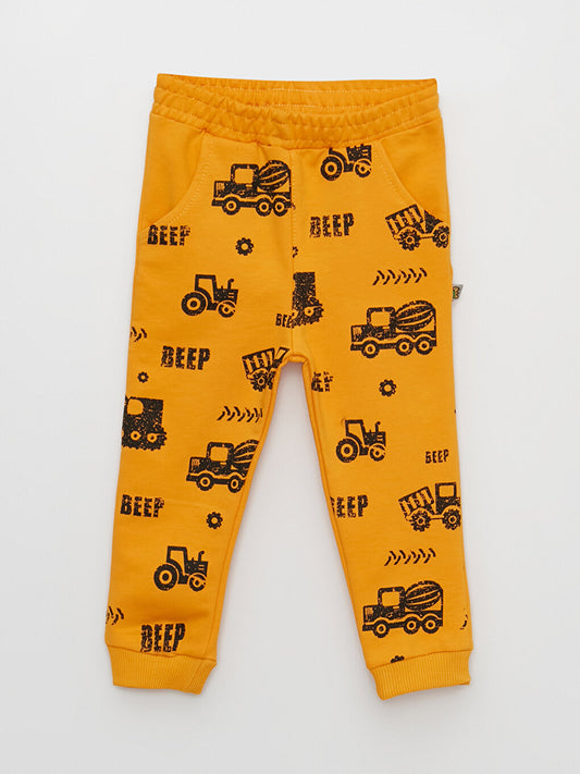 Printed Baby Boy Sweatpants with Elastic Waist