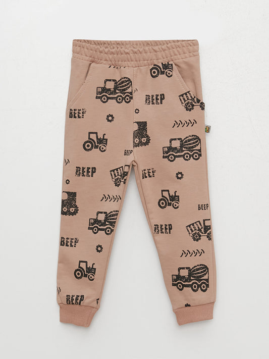 Printed Baby Boy Sweatpants with Elastic Waist