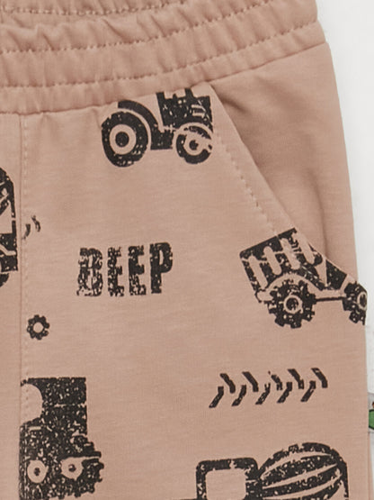 Printed Baby Boy Sweatpants with Elastic Waist