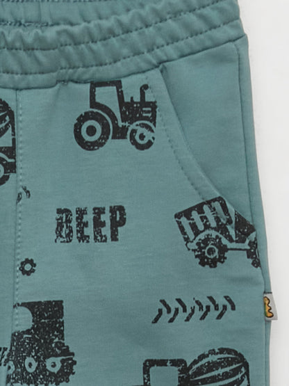 Printed Baby Boy Sweatpants with Elastic Waist