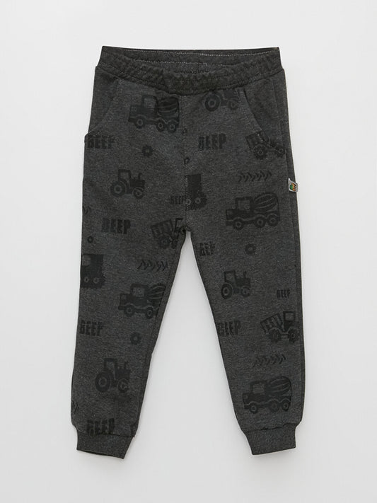 Printed Baby Boy Sweatpants with Elastic Waist