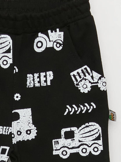 Printed Baby Boy Sweatpants with Elastic Waist