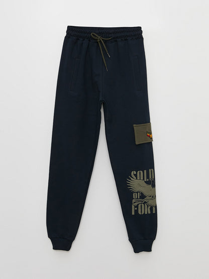 Printed Boys' Sweatpants with Elastic Waistband