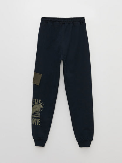 Printed Boys' Sweatpants with Elastic Waistband