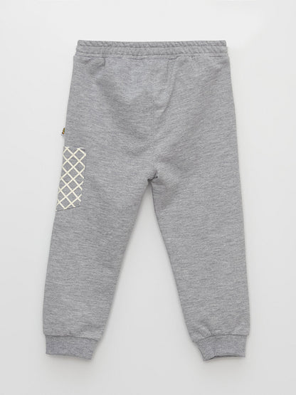 Printed Baby Boy Tracksuit Bottom with Elastic Waist