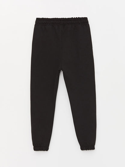 Printed Girl's Sweatpants with Elastic Waistband