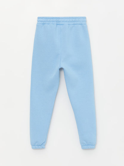 Printed Girl's Sweatpants with Elastic Waistband