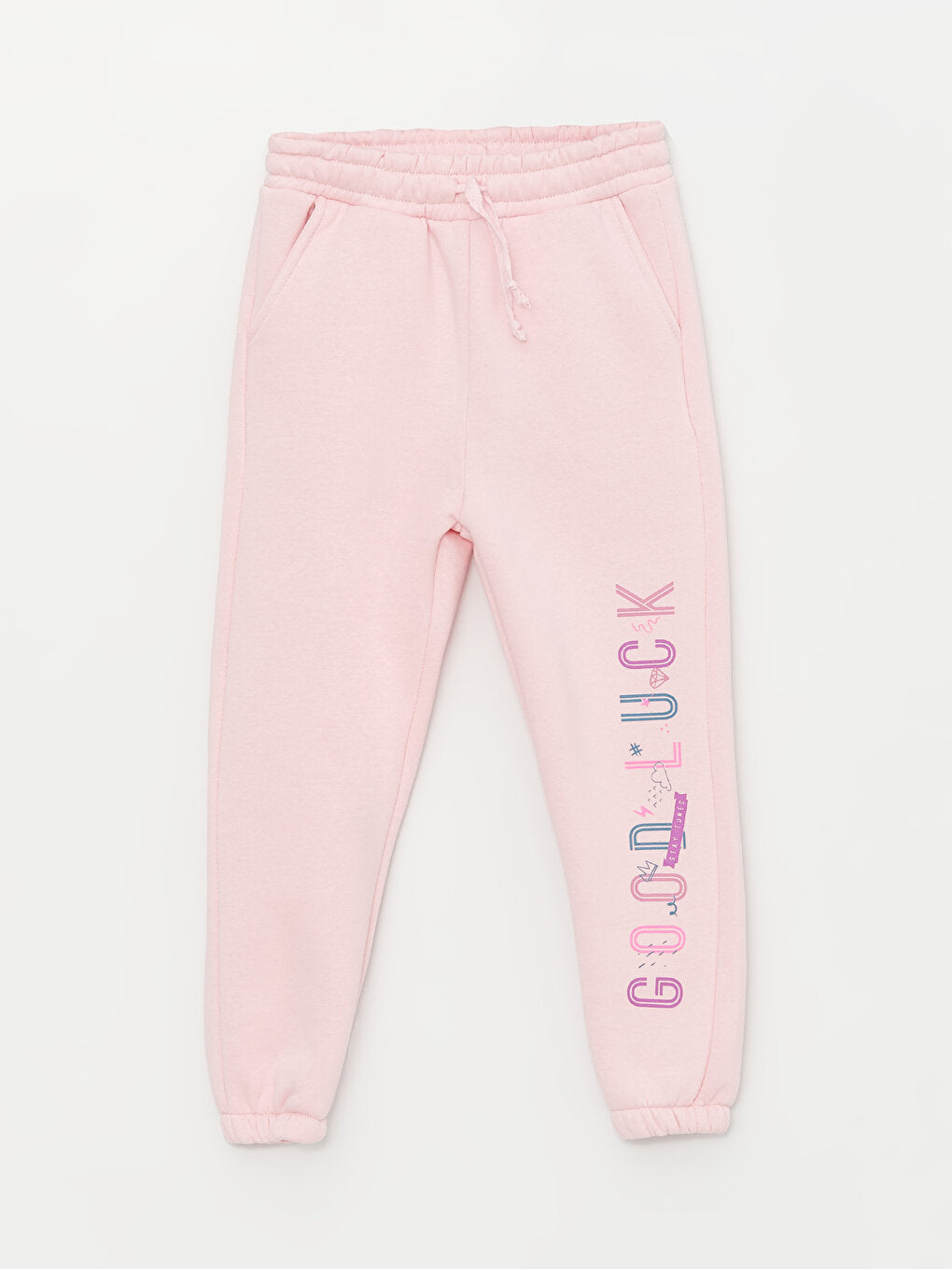 Printed Girl's Sweatpants with Elastic Waistband