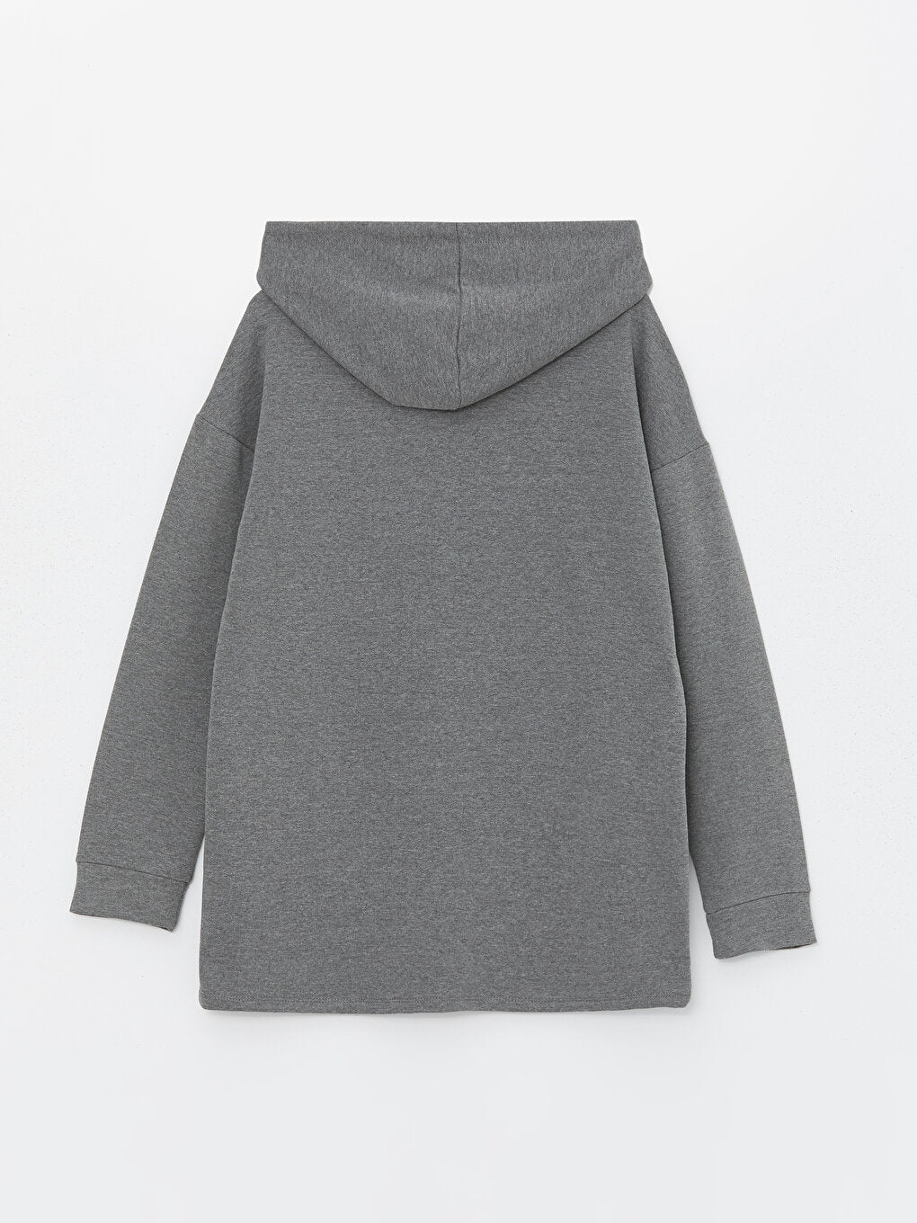 Hooded Plain Long Sleeve Oversize Women's Sweatshirt Tunic