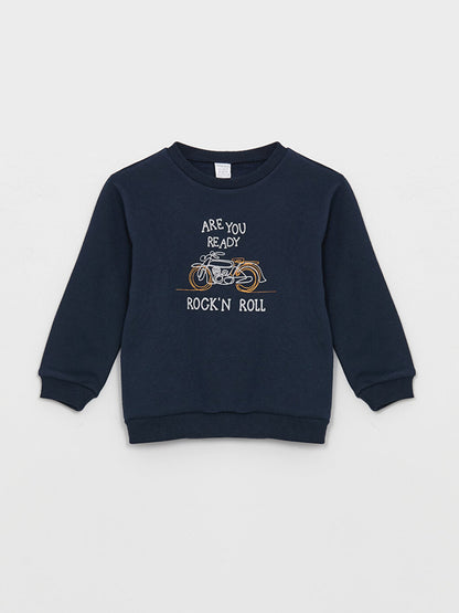 Crew Neck Long Sleeve Printed Baby Boy Sweatshirt