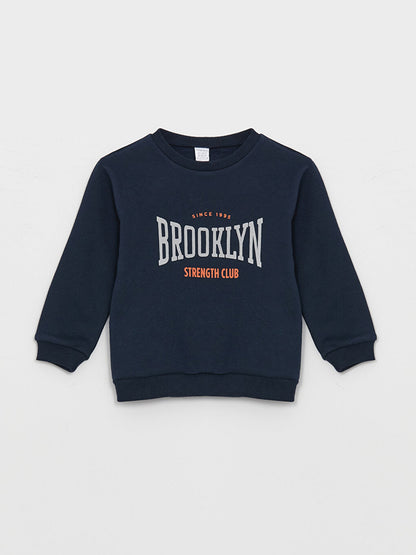 Crew Neck Long Sleeve Printed Baby Boy Sweatshirt