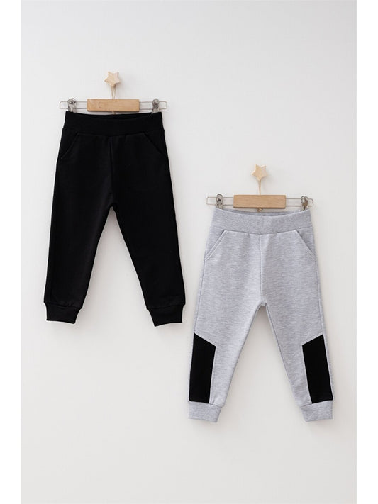 Baby Boy Tracksuit Bottom with Elastic Waist, 2-pack