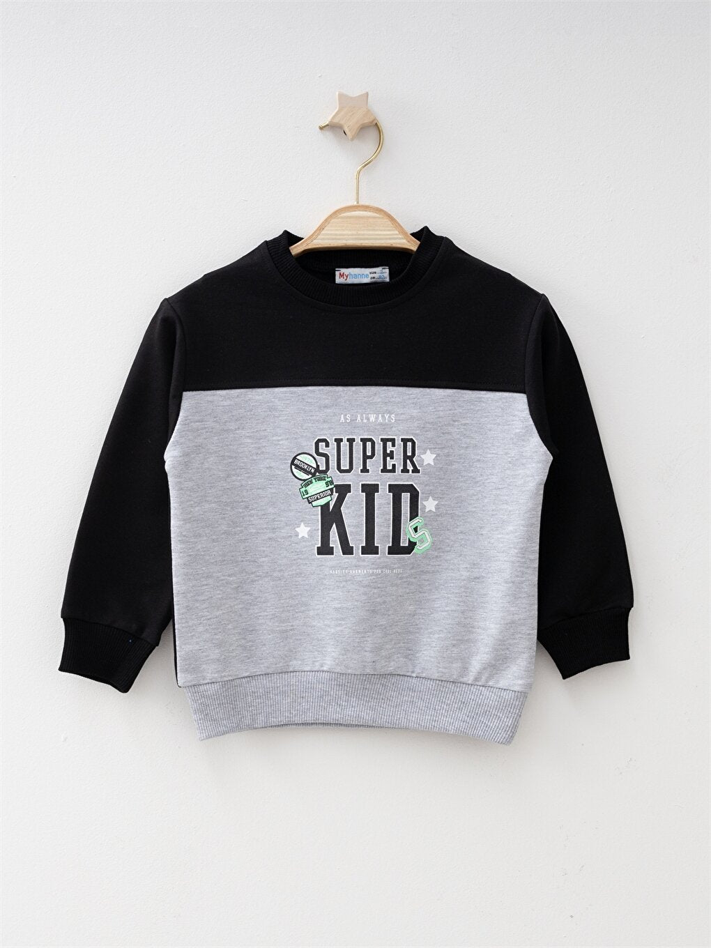 Crew Neck Long Sleeve Printed Baby Boy Sweatshirt