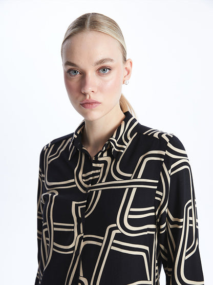 Patterned Long Sleeve Women's Shirt