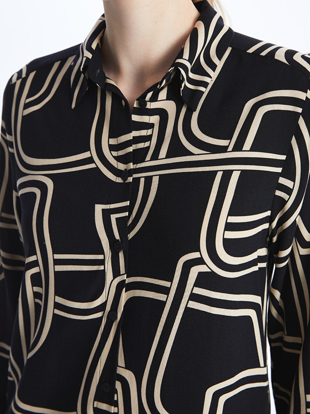 Patterned Long Sleeve Women's Shirt