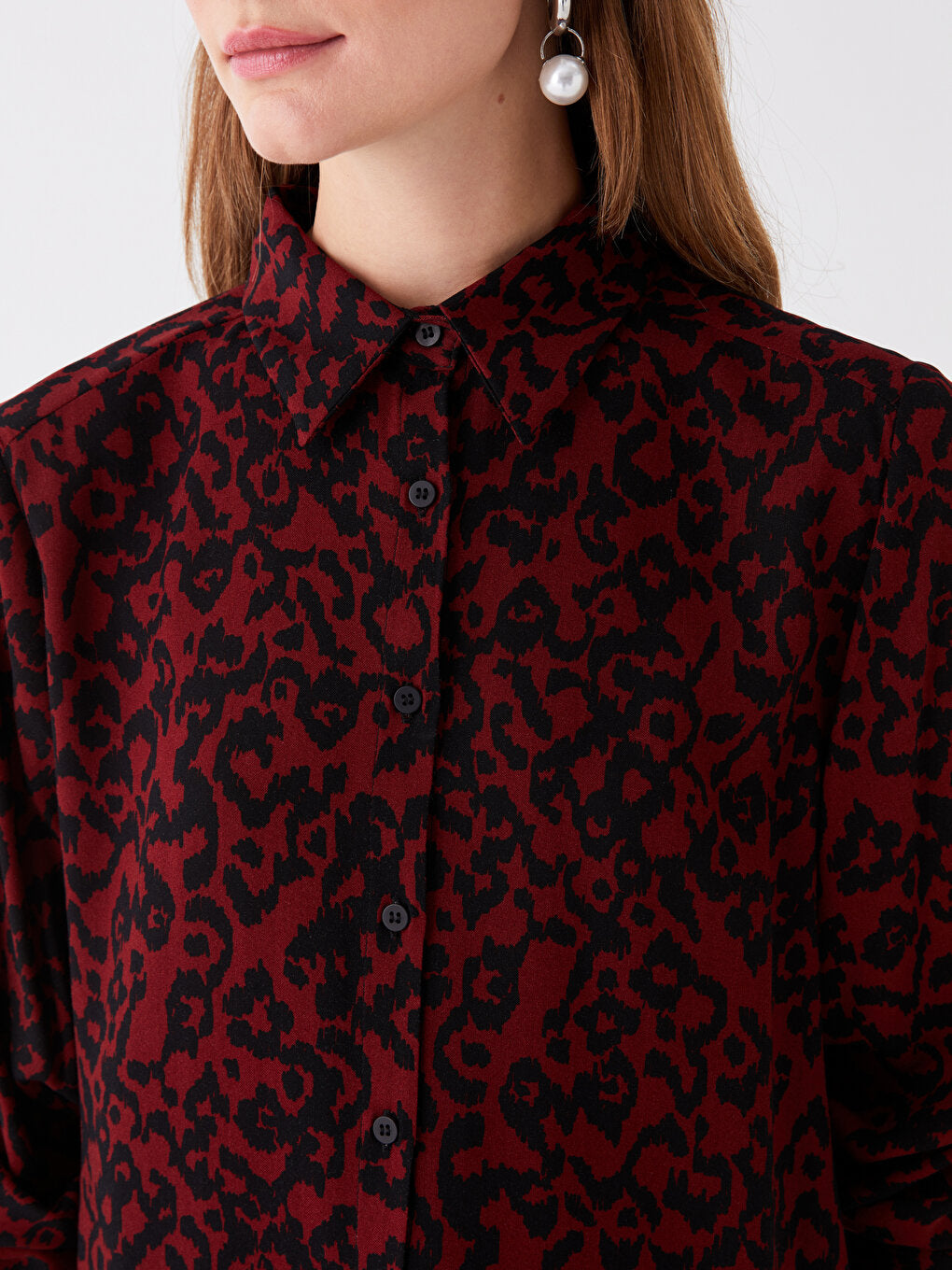 Patterned Long Sleeve Women's Shirt