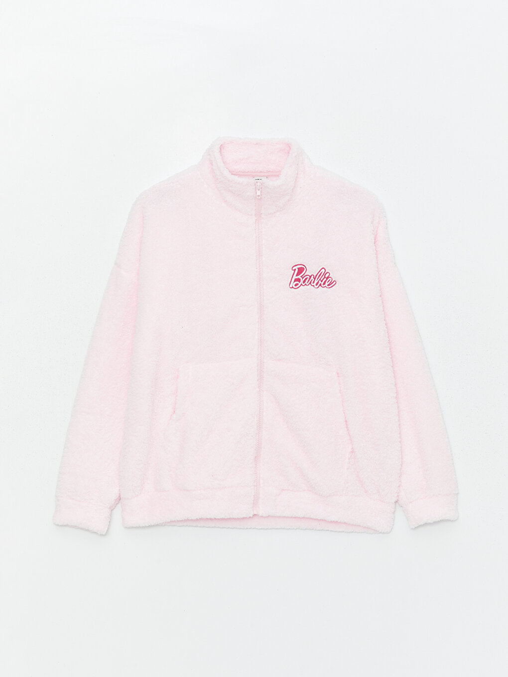 High Collar Barbie Embroidered Long Sleeve Women's Zipper Sweatshirt