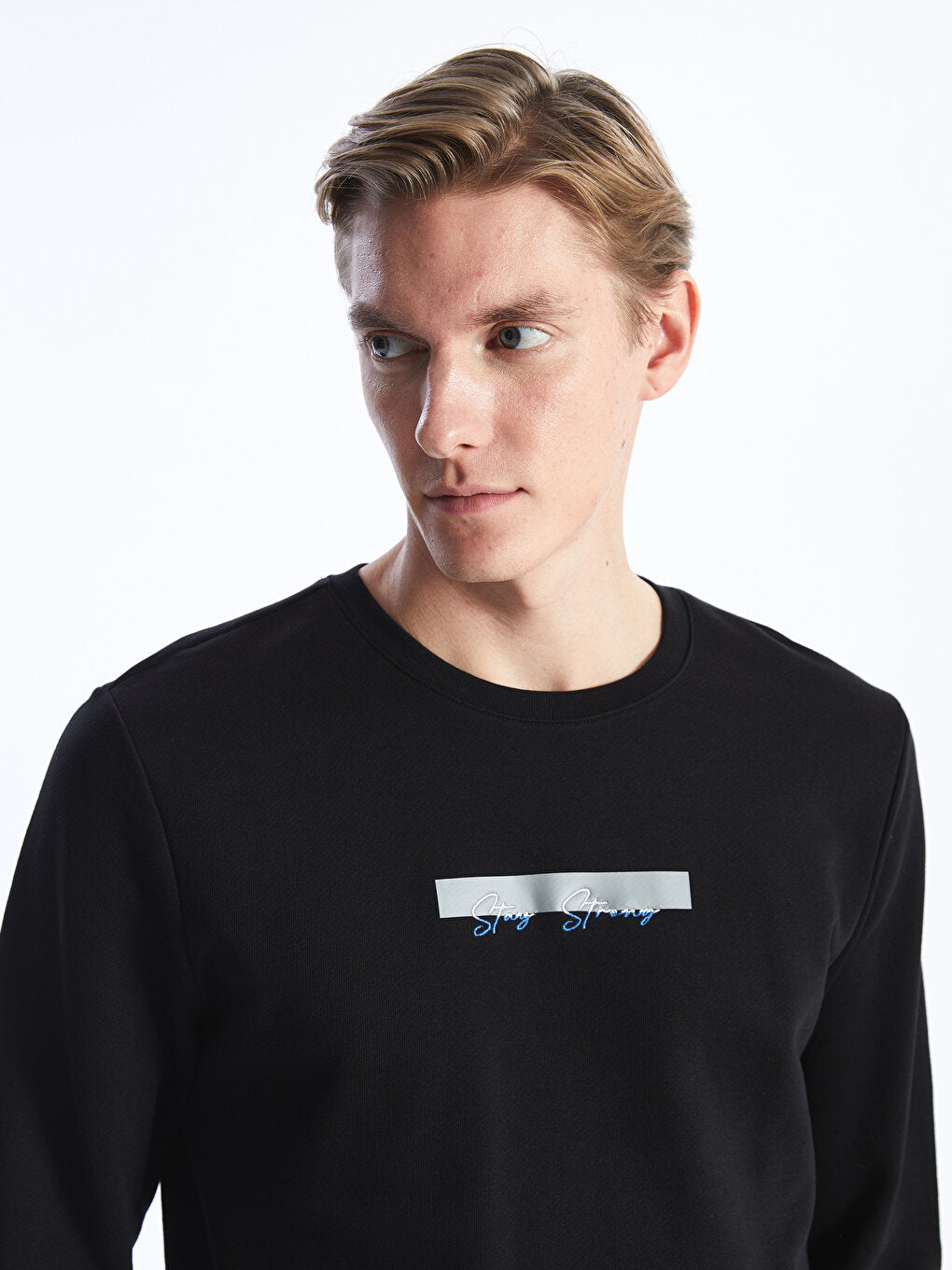 Crew Neck Long Sleeve Printed Men's Sweatshirt