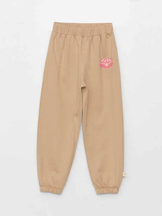 Printed Girls' Sweatpants with Elastic Waist