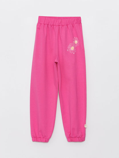 Printed Girls' Sweatpants with Elastic Waist