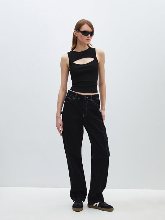 Straight Fit Women's Jean Trousers