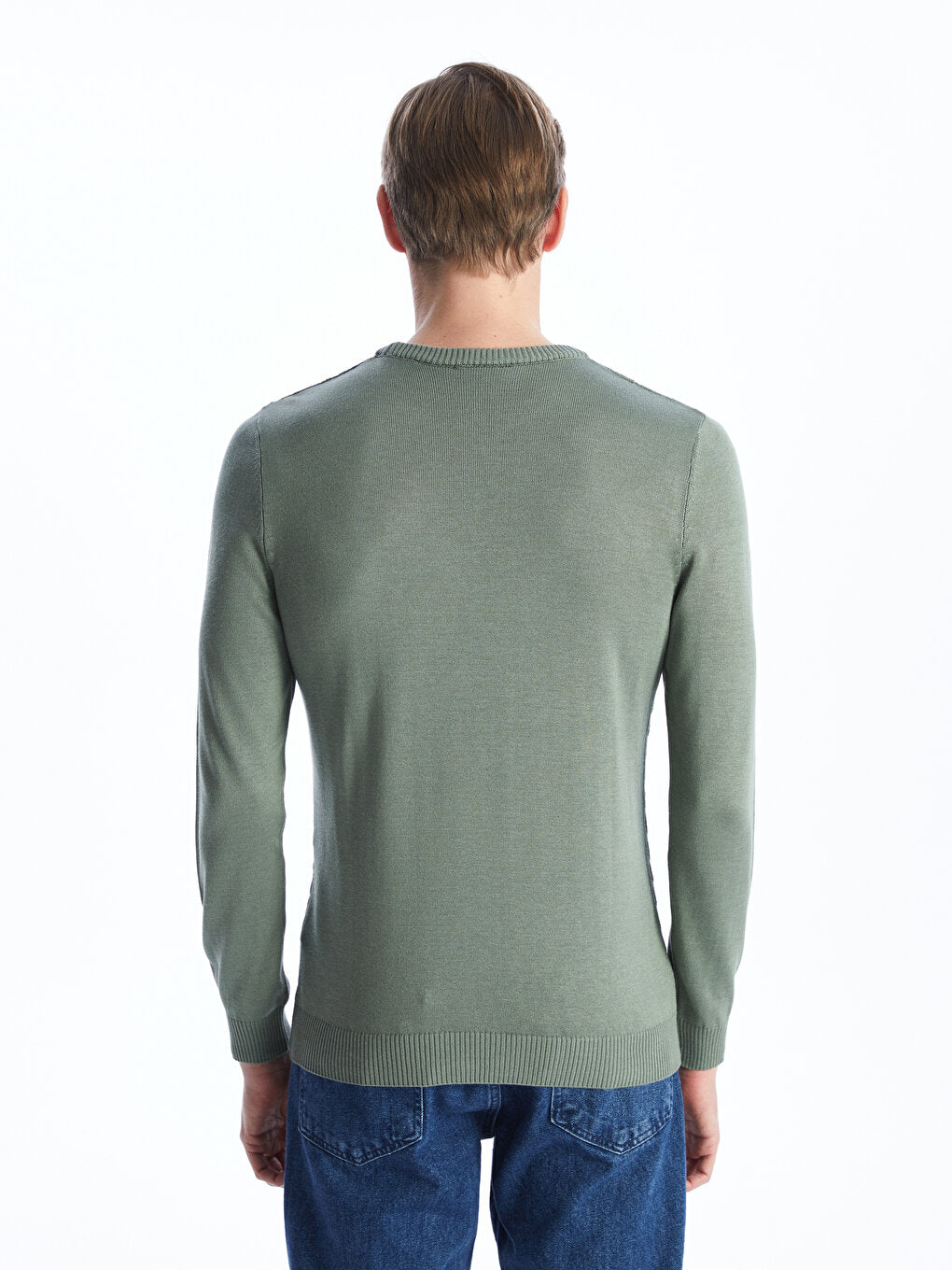 Crew Neck Long Sleeve Men's Knitwear Sweater