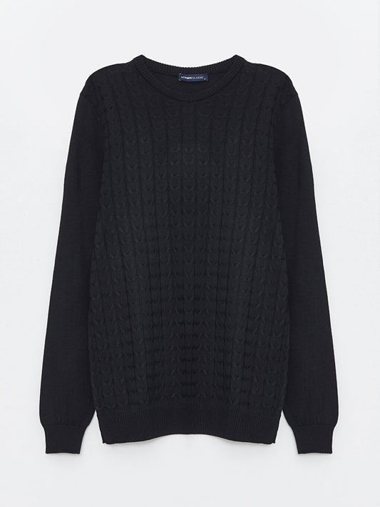 Crew Neck Long Sleeve Men's Knitwear Sweater