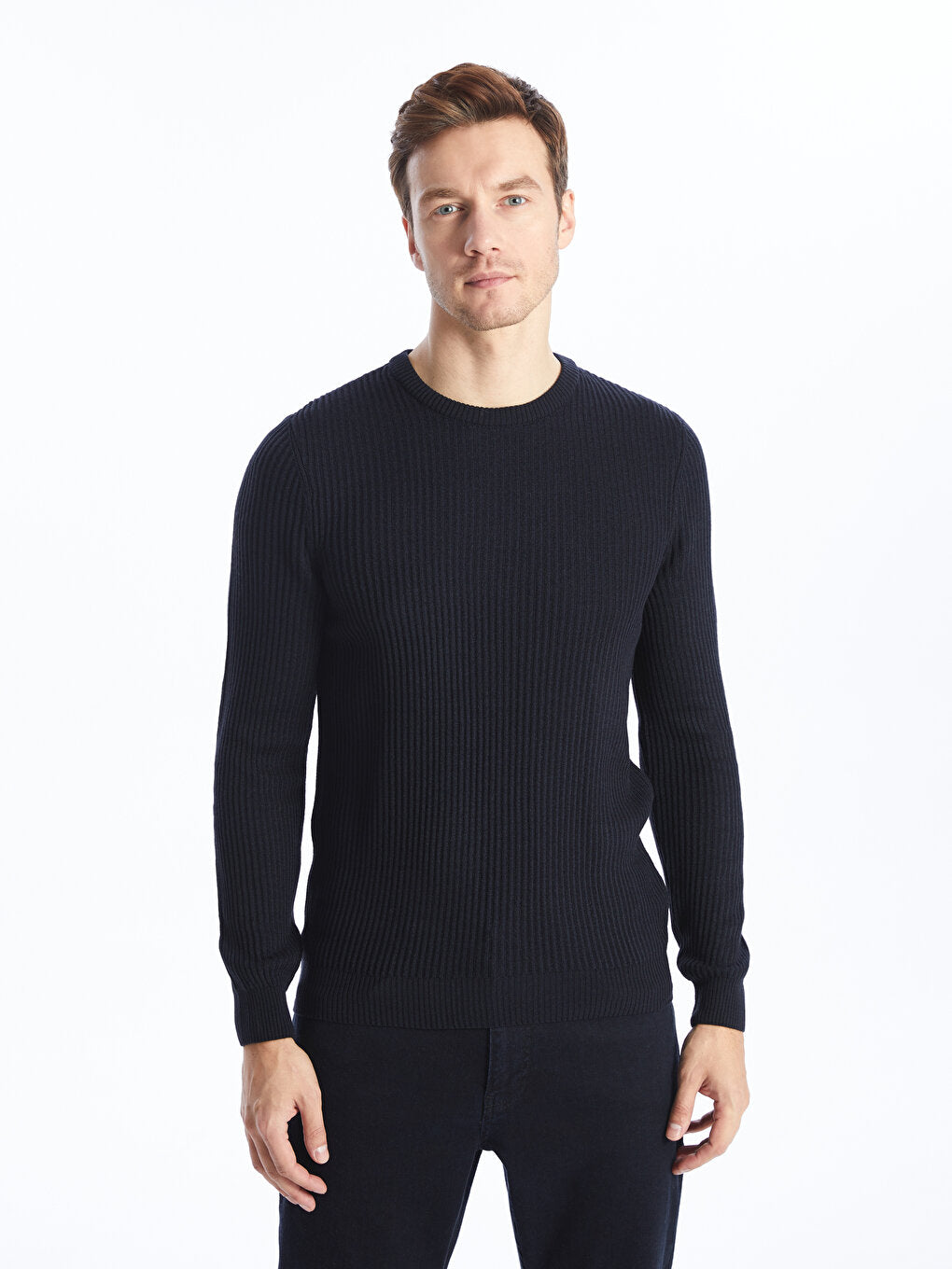 Crew Neck Long Sleeve Men's Knitwear Sweater