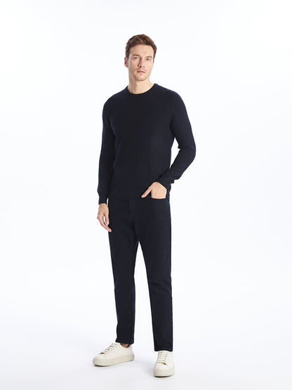 Crew Neck Long Sleeve Men's Knitwear Sweater