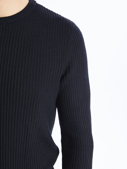 Crew Neck Long Sleeve Men's Knitwear Sweater